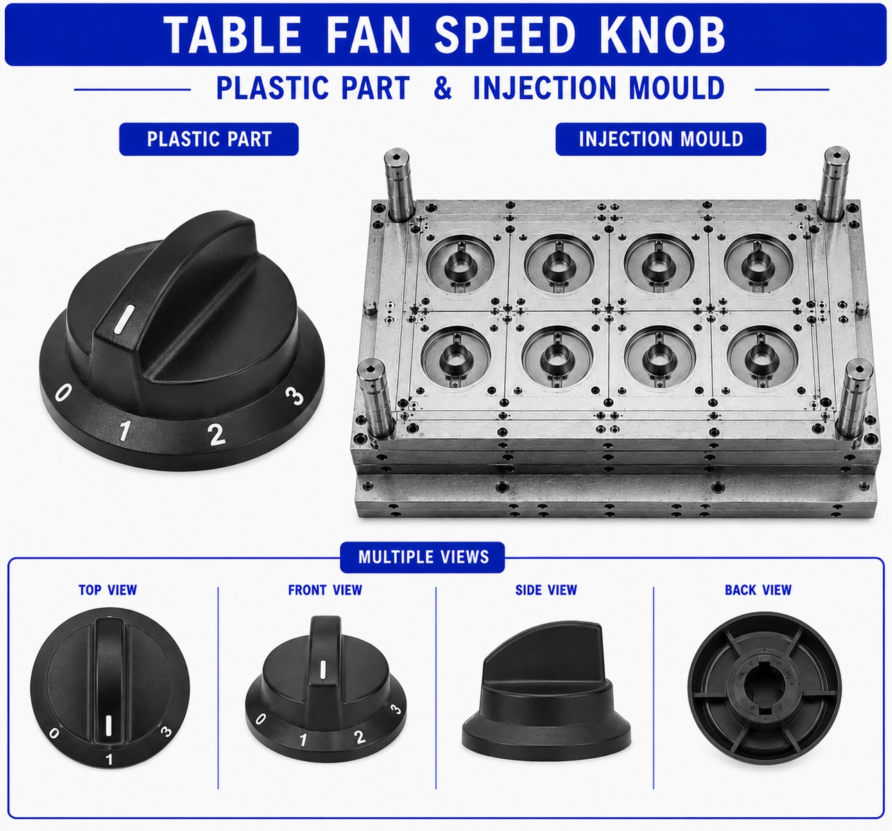 Table Fan Plastic Speed Knob Mould and Moulding Service